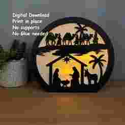 Christmas Nativity Lamp Candle Holder Christmas Home decor Tea Light holder