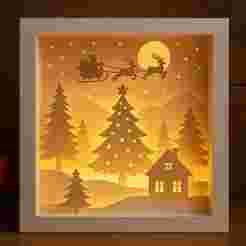 Christmas Pop-Up Shadow Box 3D – Festive Layered Paper Light Box STL
