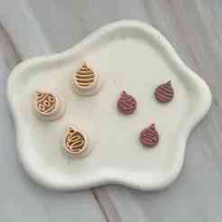 Christmas Tree Globes Polymer Clay Mini Cutters (1.5cm)