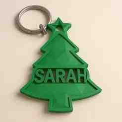 Christmas Tree Keychain in the name of sarah