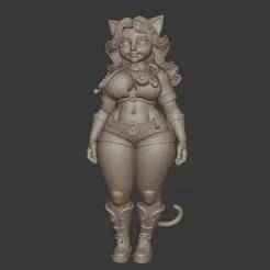 Chubby Cat Girl – Cute Anime-Style Figurine 3D Print Model