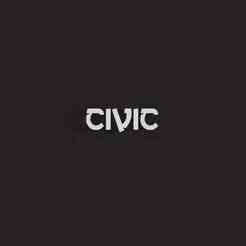 Civic Car Decal - Japanese Font Style | 3D Printable