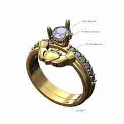 Claddagh heart guard 5mm diamond hidden setting iced ring US size 7