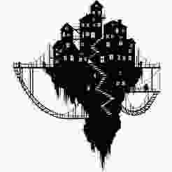 cliffside village hanging by ropes and bridges 1 - 2D/3D Wall Art STL+SVG For CNC Router, Plasma, Waterjet, Laser & 3D Printer