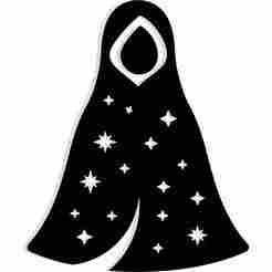 cloaked alien figure with stars scattered across its robe - 2D/3D Wall Art STL+SVG For CNC Router, Plasma, Waterjet, Laser & 3D Printer