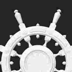 Clock Steering Wheel STL model, nautical decor, CNC carving, Artcam project, wall clock, custom clocks, maritime theme, steering wheel, ocean decor