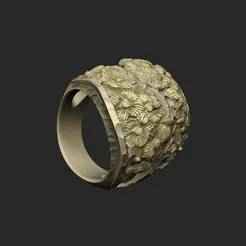 Cluster flower ring design Victoria organic queen women