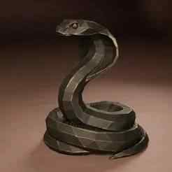 Cobra low-poly figurine