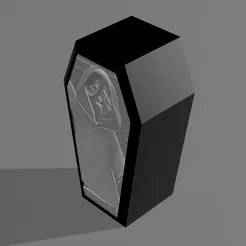 Coffin Lithophane Ghost Face led light box