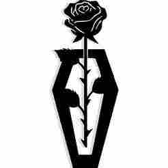 coffin with a rose growing through it 1 - 2D/3D Wall Art STL+SVG For CNC Router, Plasma, Waterjet, Laser & 3D Printer