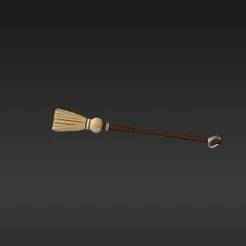 Collectible Wizard's Flying Broom Charm - Durable & Finely Detailed Fantasy Keychain