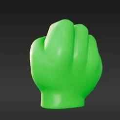 Compact Green Power Fist Keychain - 💪 Smashing Heroic Hand Charm STL for Backpacks & Keys