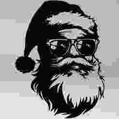 Cool Santa Claus with Sunglasses – Line Art | 3D Model