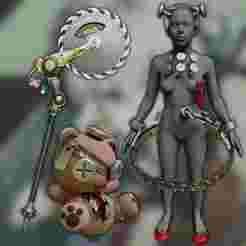 Corin Wickes - chainsaw+  Dress accessories + toy  Zenless Zone Zero cosplay
