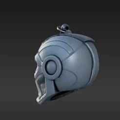 Cosmic Adventurer Headpiece Keychain STL - Sleek Interstellar Hero Mask Collectible