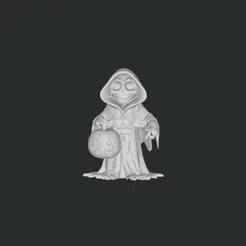 Creepy Grim Reaper with Pumpkin – 3D Printable Figurine
