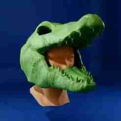 crocodile mask prop, movie set costume, alligator party wear 3d printing STL file