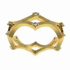 Cross Over Zigzag Eternity Wedding Band