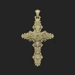 Cross royal floral church religious  crucifix rood Inri god Jesus Maria