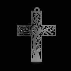 Cross Tree Pendant Necklace 3D print model