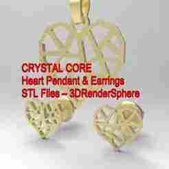 Crystal Core: Heart Pendant & Earrings
