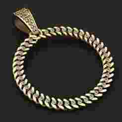 cuban link pendant  3D printable model