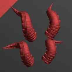 Curved Demon horns for headset