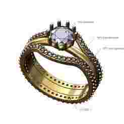 Curved etenity gurads crown 6mm setting diamond ring US size 7