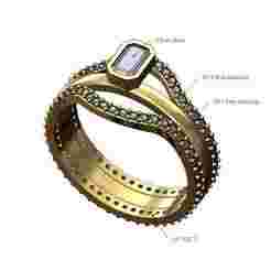 Curved eternity gurads emrerald solitaire ring US size 7 3D print model