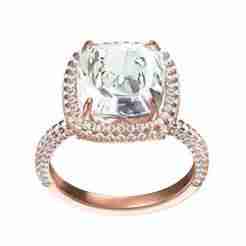Cushion Cut Hidden Halo Engagement Ring
