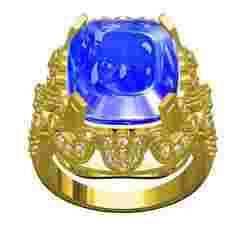 Cushion Cut Stone Art Deco Ring