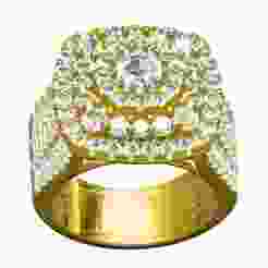 Cushion Shaped Multi Halo Diamond Ring for Men
