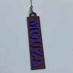 Custom Name Tag - “MOUZA” Keychain / Label (3D Printable)