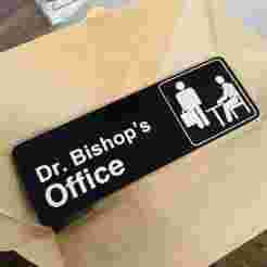 Custom Office Door Sign | Personalized Acrylic Name Plate with Icons | Professional Doctor or Therapist Office Plaque