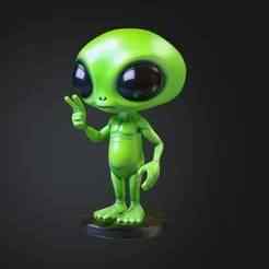 Cute Alien Peace - Figurine 3D Print STL