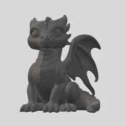 Cute Baby Dragon STL – Fantasy Dragon Figurine 3D Model | Toothless Inspired