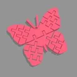 Cute Butterfly Flexi Keychain – Articulated 3D Print STL Flexible Butterfly Fidget Toy – Print-in-Place