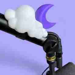 Cute cloud and moon mic decor accessory