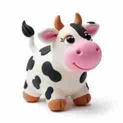 Cute Cow STL File for 3D Printing | Cartoon Farm Animal Figurine | Digital Download for DIY Craft & Decor | Desk Buddy | Kids Room Decor STL