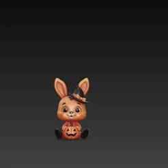 Cute Halloween Bunny with Witch Hat – 3D Printable Model