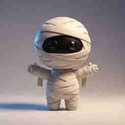 Cute Halloween Mummy STL | 3D Printable Figurine | Spooky Digital Download for Halloween Decor and Crafts,Halloween Decoration Ornament