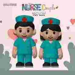 Cute Nurse Boy and Girl Couple – Knitted – Crochet