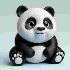 Cute Panda Showpiece 3D Print – Decorative Animal Sculpture