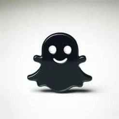 Cute Smiling Ghost 3D Print Figurine – Halloween Decoration