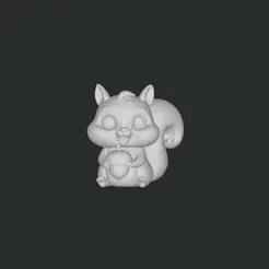 Cute Squirrel with Nut Figurine