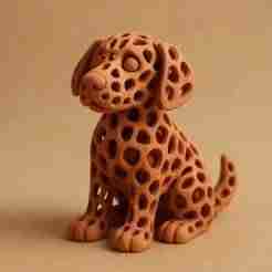 Cute Voronoi Dog Showpiece 3D Print – Modern Decorative Sculpture