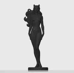 Cyber cat-girl figurine