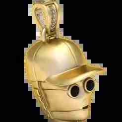 Cyborg Head Pendant with Baseball Cap 3D Printable Model