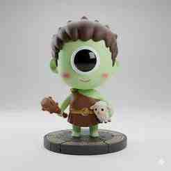 cyclops with sheep and chibi mallet decoration