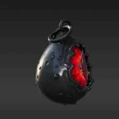 Dark Fantasy Orb Accessory - Printable Glowing Eye Key Fob with Integrated Loop
